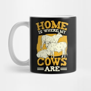 Home Is Where My Cows Are Farmer Gift Mug